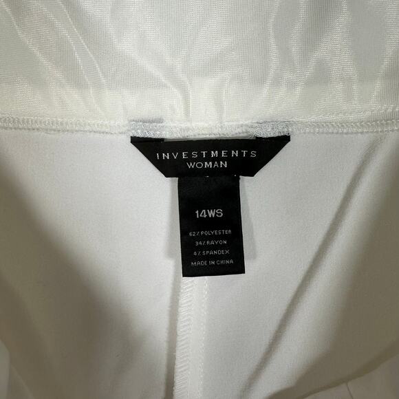 Improvements Plus 14WS Park Ave‎ Fit Stretch Straight Leg White Pants - Picture 4 of 7